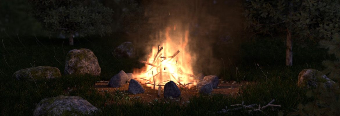 Modélisation et animation d'un Feu de camp 3D Blender - Blender Cycles - Smoke and Fire Simulation - Animation 3D photoréaliste - Infographiste 3D Freelance